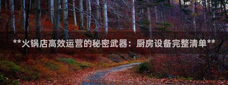 KB88凯时官网登录：**火锅店高效运营的秘密武器：厨房设备