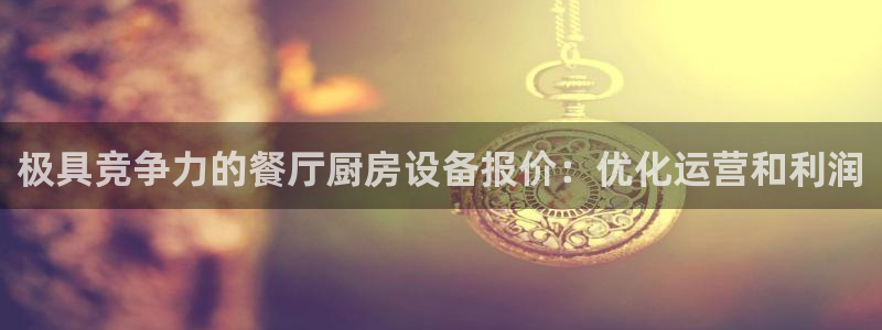 尊龙人生就是搏：极具竞争力的餐厅厨房设备报价：优化运营和利润