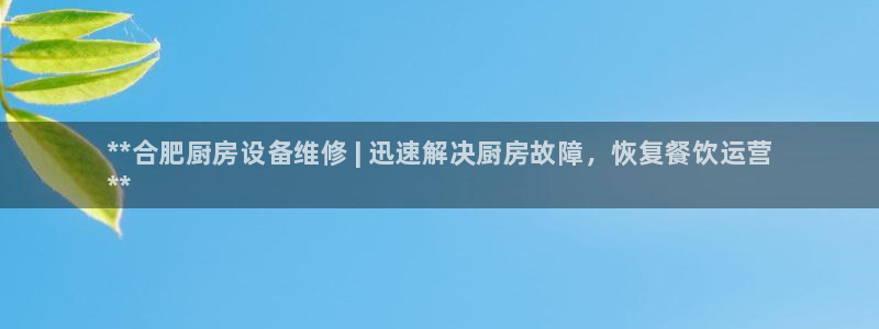 尊龙d88平台登录：**合肥厨房设备维修 | 迅速解决厨房故